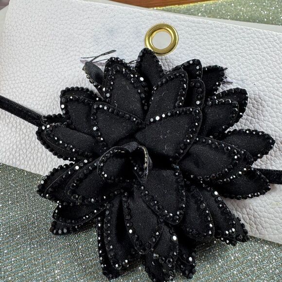 New! Free People Elegant Black Floral Choker Necklace - Picture 5 of 11